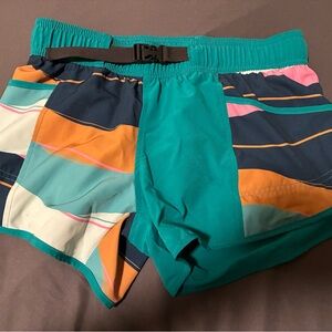 Active USA Teal and Orange Women's Athletic Shorts